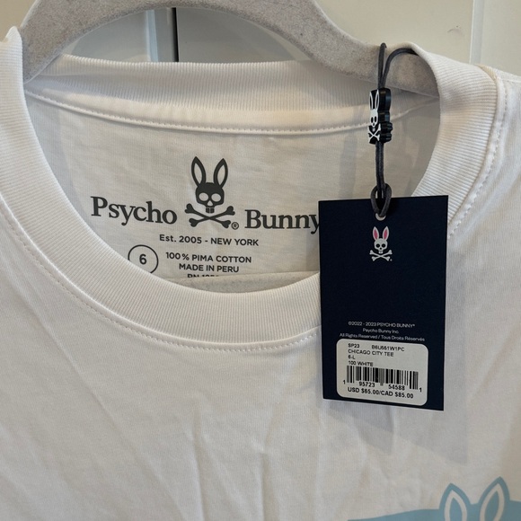 Psycho Bunny White Chicago Skyline Tee - Picture 2 of 3